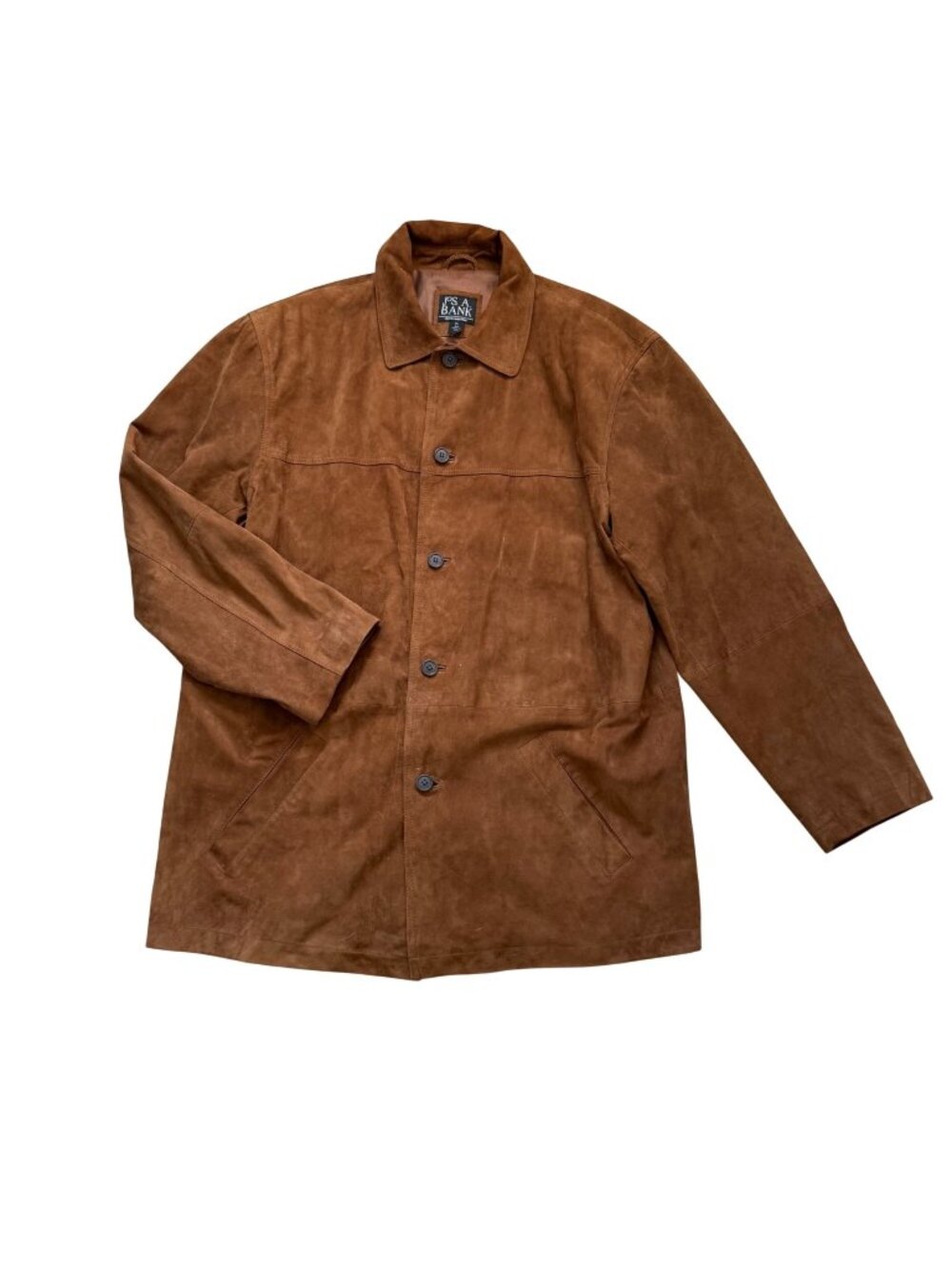 Jos A Bank Men's Suede Jacket XL Suede Leather Brown Cowboy Western Vintage